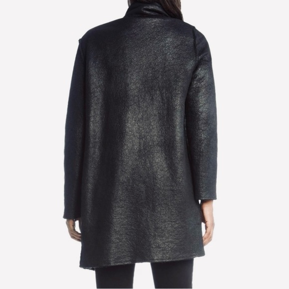 SALE 1/2 OFF Women's Faux Shearling Coat Karen Kane Sz‎ S Black EUC - Picture 3 of 15